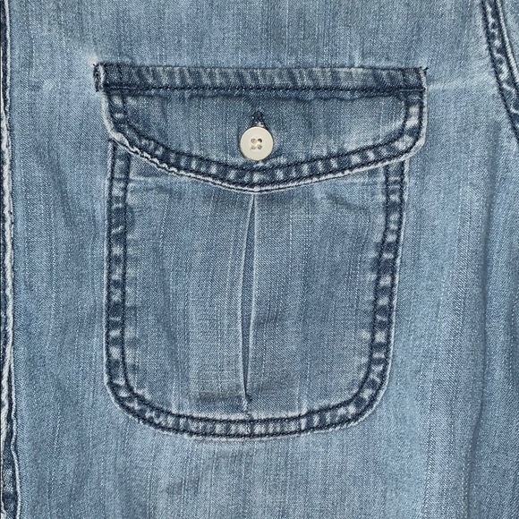 Chambray denim look button down collared shirt - Picture 3 of 4